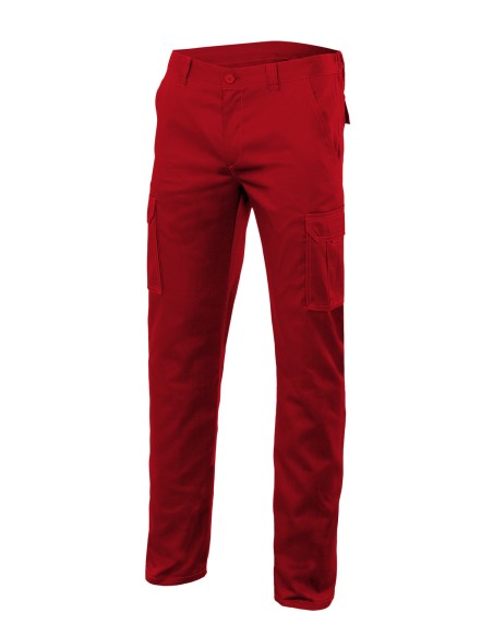 PANTALON MULTIBOLSILLO STRETCH. ROJO TALLA 34-64